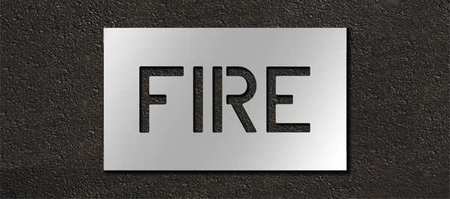 Pavement Stencil,fire,6 In (1 Units In E