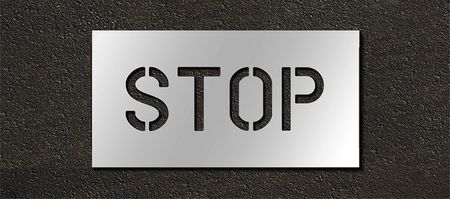 Pavement Stencil,stop,6 In (1 Units In E