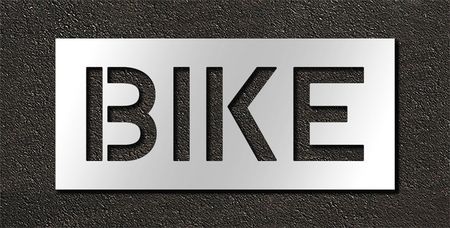 Pavement Stencil,bike,10 In (1 Units In