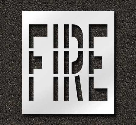 Pavement Stencil,fire,36 In (1 Units In