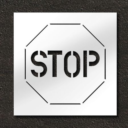 Stencil,stop,24 In (1 Units In Ea)