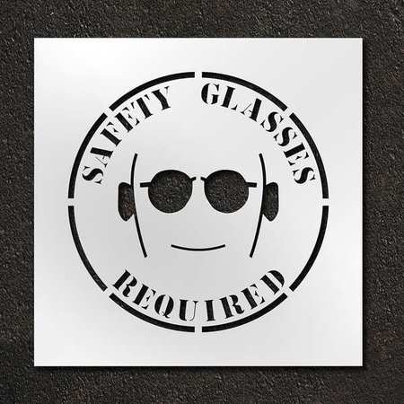 Stencil,safety Glasses Required,24 In (1