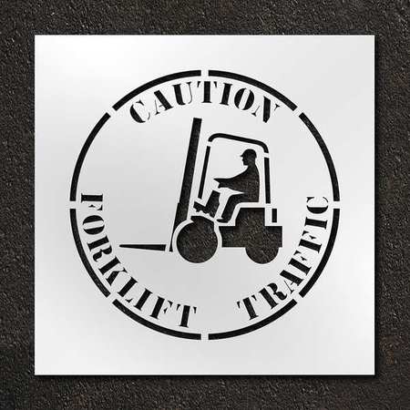 Stencil,caution Forklift Traffic,24 In (