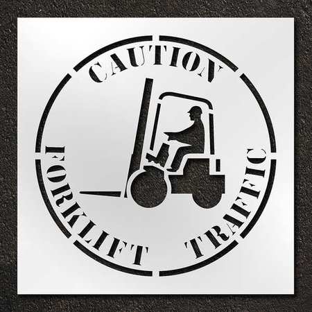 Stencil,caution Forklift Traffic,42 In (