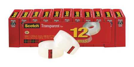 Office Tape,clear,pk12 (1 Units In Pk)