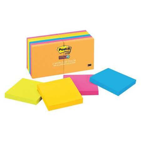 Super Sticky Notes,3x3 In.,pk12 (1 Units