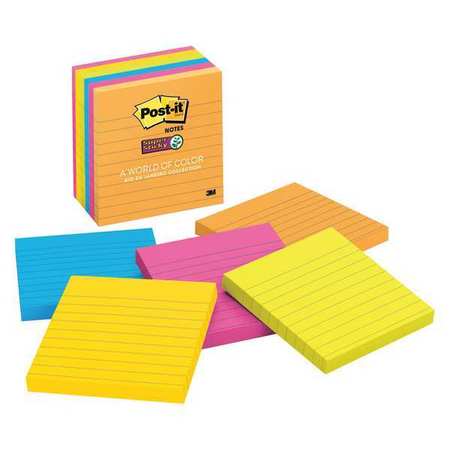 Super Sticky Notes,4x4 In.,pk6 (1 Units