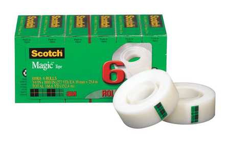 Office Tape,transparent,3/4x1000in,pk6 (