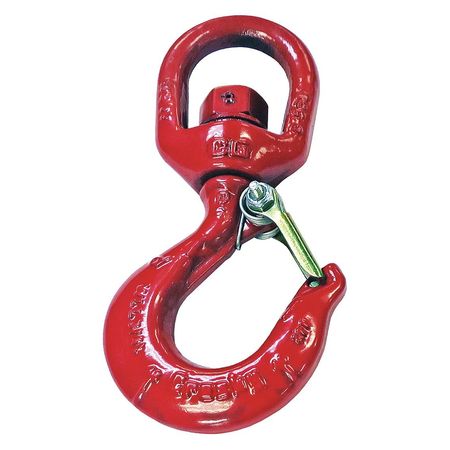 Swivel Hook,carbon Steel,1500 Lb.,red (1