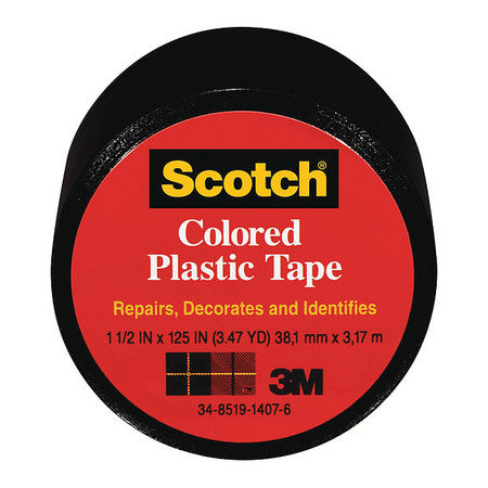 Colored Plastic Tape 191bk,1.5"x125,pk72