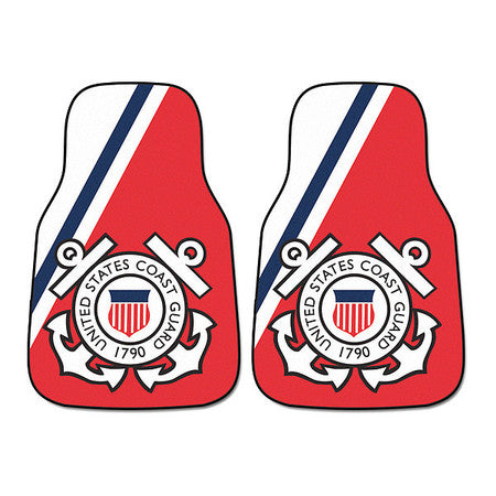 Coast Guard Carpeted Car Mat,2pc,17"x27"