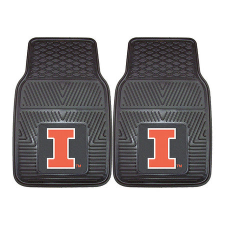 Illinois Vinyl Car Mats,2pc,17"x27",pk2