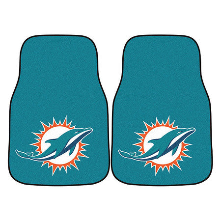 Miami Dolphins Carpeted Car Mats,2pc,pk2