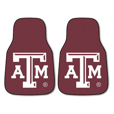 Texas A/m Carpeted Car Mats,17"x27",pk2