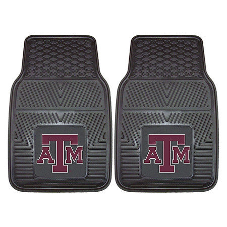 Texas A/m Vinyl Car Mats,2pc,17"x27",pk2