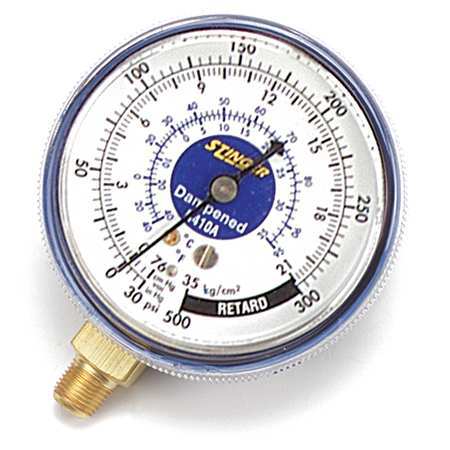 Gauge,2-1/2 In Dia,low Side,blue,500 Psi