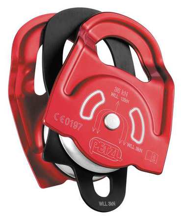 Prusik Twin Pulley,8100 Lbs,red/black (1