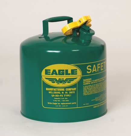 Type I Safety Can,2 Gal,green,9-1/2in H