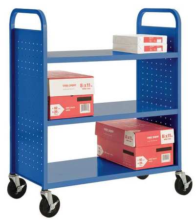 Book Truck,46hx37wx18d In,3 Shelves,blue