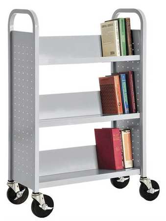 Book Truck,46hx31w In,3 Shelves,gray (1