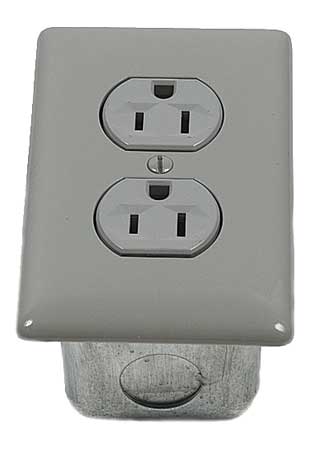 Standard Duplex Outlet,no-wire,115v,gray