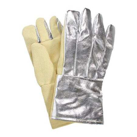 Heat Resist. Gloves,slvr/ylw,univ.,pr (1