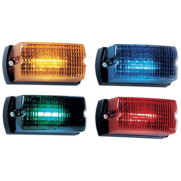 Warning Light, LED, Red, Surf, Rect, 5 In L