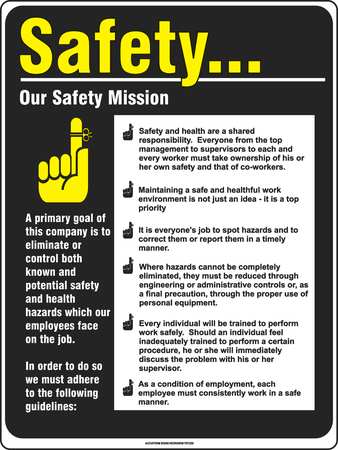 Safety Poster,24 X 18in,flex Plstc,eng (