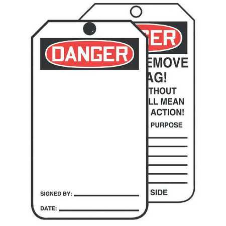 Danger Tag,6-1/4 X 3 In,cardstock,pk250