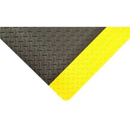 Antifatigue Mat,blk,ylwbrdr,3ft. X 5ft.