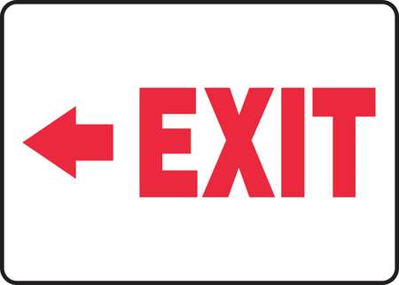 Exit Sign,exit (arrow Left),10"x14" (1 U