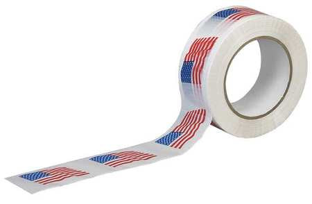 Carton Tape,red/blue/white,2inx55yd (1 U