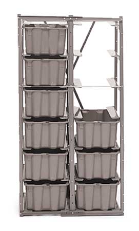 Bin Shelving,57" Overall H,12 Bins,gray