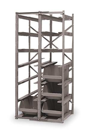 Bin Shelving,57" Overall H,12 Bins,gray