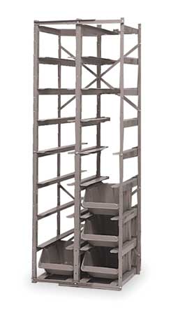 Bin Shelving,75" Overall H,16 Bins,gray