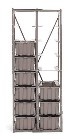 Bin Shelving,75" Overall H,16 Bins,gray