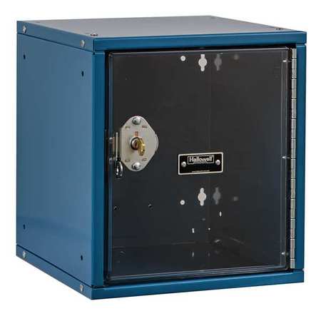 Box Locker,clearview,1 Wide, 1 Tier,blue