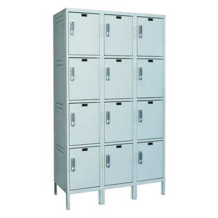 Box Locker,solid,3 Wide, 4 Tier,gray (1