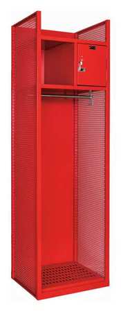 Open Front Gear Locker,assembled,red (1