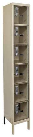 Box Lockr,clrview,1 Wide, 6 Tier,tan (1