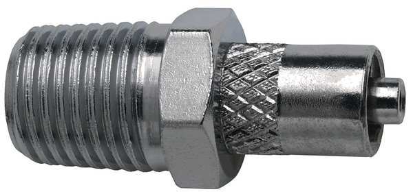Male Luer to 1/4 NPT Male, Plated Brass Silver