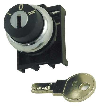 Non-illum Selector Swtch,22mm,3 Pos,keyd