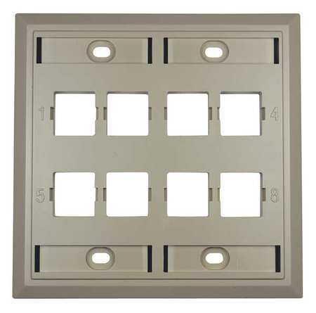 Wall Plate,2 Gang,8 Port,ivory (1 Units