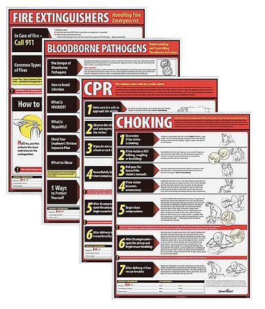 Poster Kit,eng,fire Ext/cpr/bbp/choking