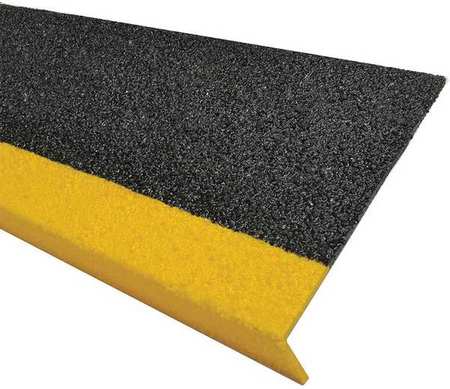 Frp Step Cover,ylw/blk,24in W,fiberglass