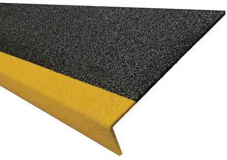 Frp Step Cover,ylw/blk,24in W,fiberglass