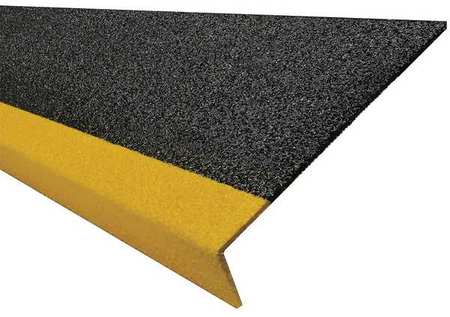 Frp Step Cover,ylw/blk,48in W,fiberglass