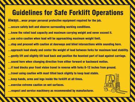 Poster,guidelines For Forklift,18 X 24 (