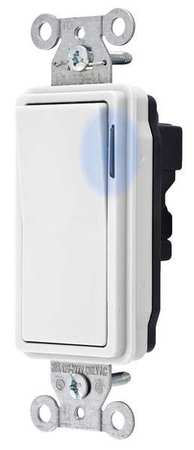 Illuminated Wall Switch,1-pole,15a,wht (