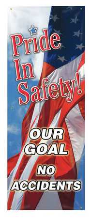 Banner,pride In Safety,74 X 28 In. (1 Un